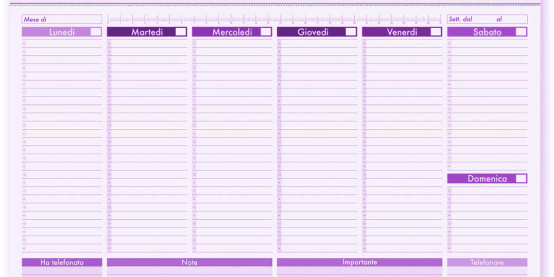 Come organizzare un’agenda settimanale